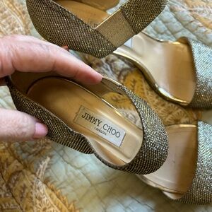 Jimmy Choo Glittering Gold Heels